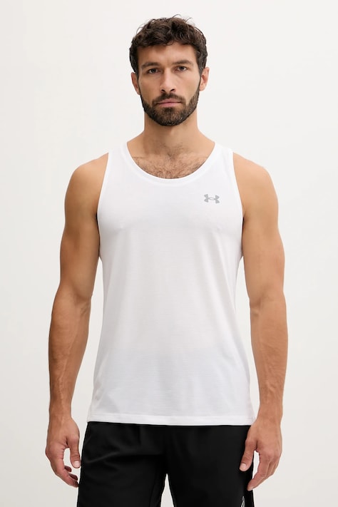 Under Armour t-shirt do biegania Streaker kolor biały