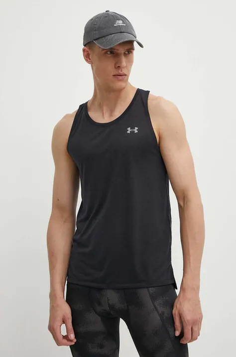 Μπλουζάκι για τρέξιμο Under Armour Streaker χρώμα: μαύρο