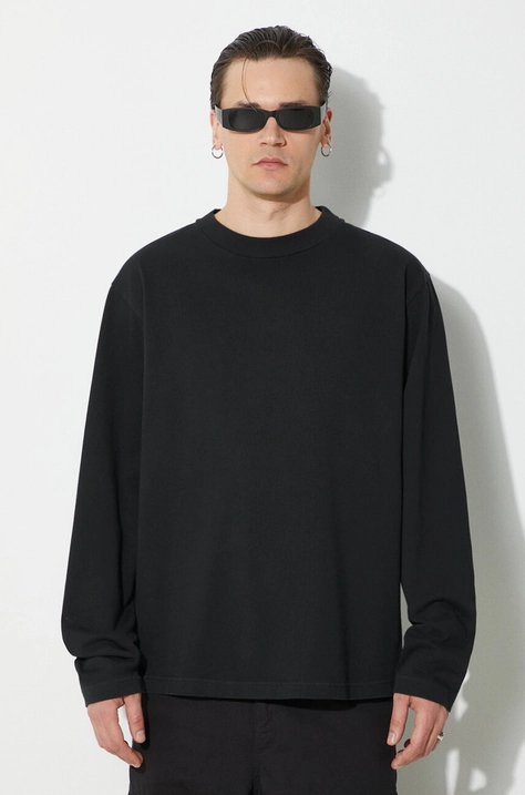 424 longsleeve din bumbac Alias T-Shirt L/S culoarea negru, neted, FF4SMH03AP-JE341.999