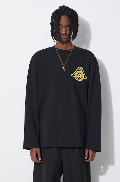 AMBUSH top a maniche lunghe in cotone Amb Scholarship colore nero BMAB002S24JER