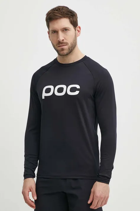 Cyklistické tričko s dlhým rukávom POC tmavomodrá farba, s potlačou