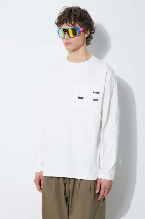 Bavlnené tričko s dlhým rukávom Manastash Armor L/S Tee biela farba, jednofarebné, 7924130002