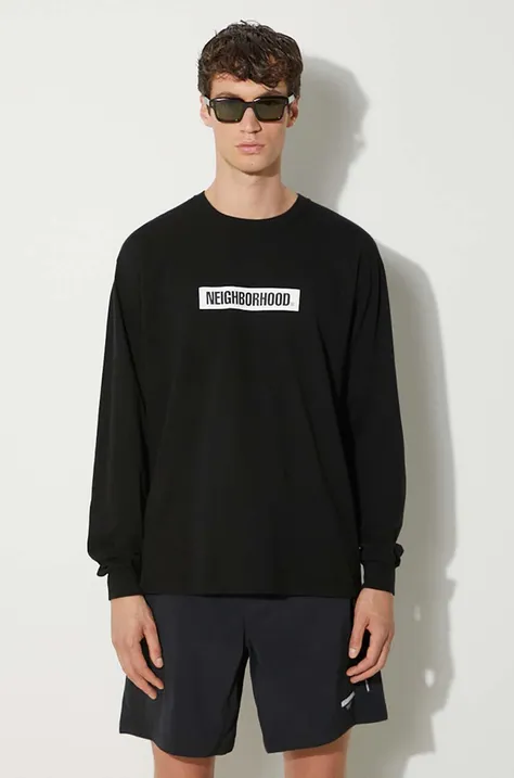 Βαμβακερή μπλούζα με μακριά μανίκια NEIGHBORHOOD NH . Tee Longsleeve-2 χρώμα: μαύρο, 241PCNH.LT02