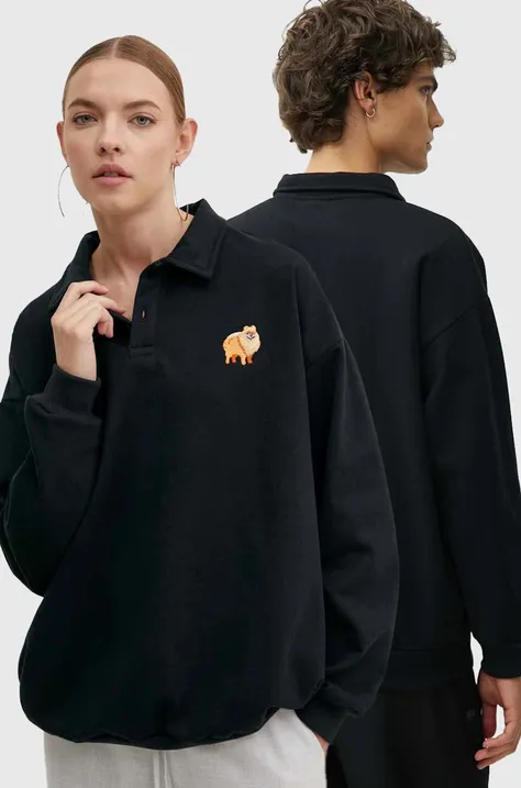 Kaotiko bluza culoarea negru, cu imprimeu, AN006-01-G002