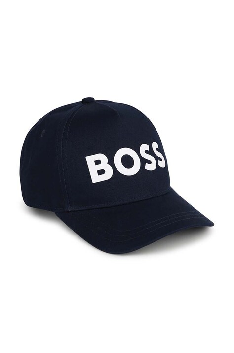 Παιδικό βαμβακερό καπέλο μπέιζμπολ BOSS χρώμα: ναυτικό μπλε