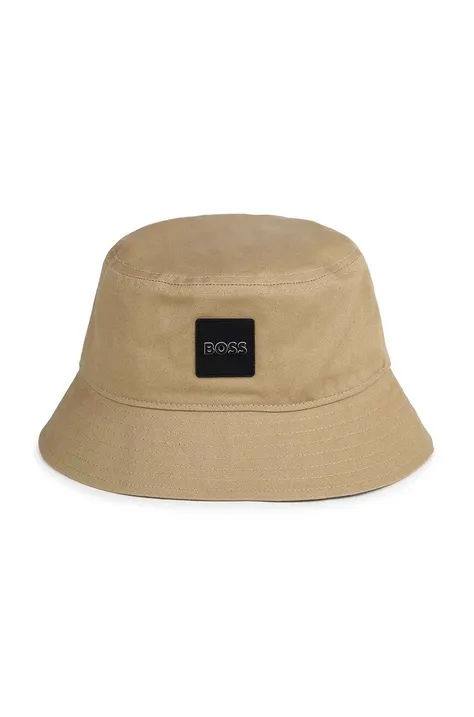 Παιδικό βαμβακερό καπέλο BOSS χρώμα: μπεζ