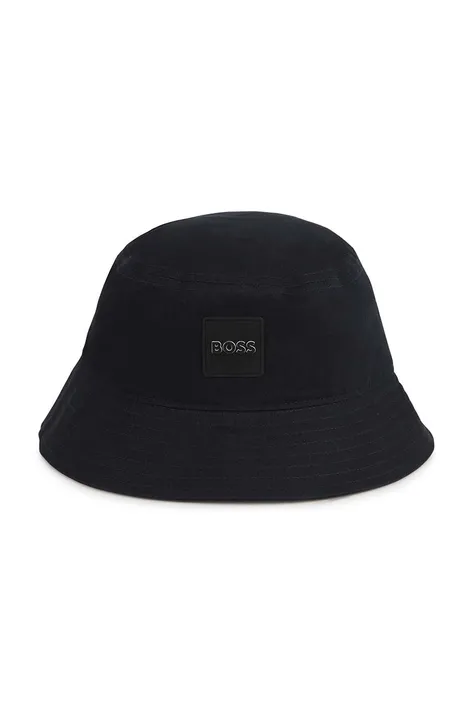 Dječji pamučni šešir BOSS boja: crna, pamučni