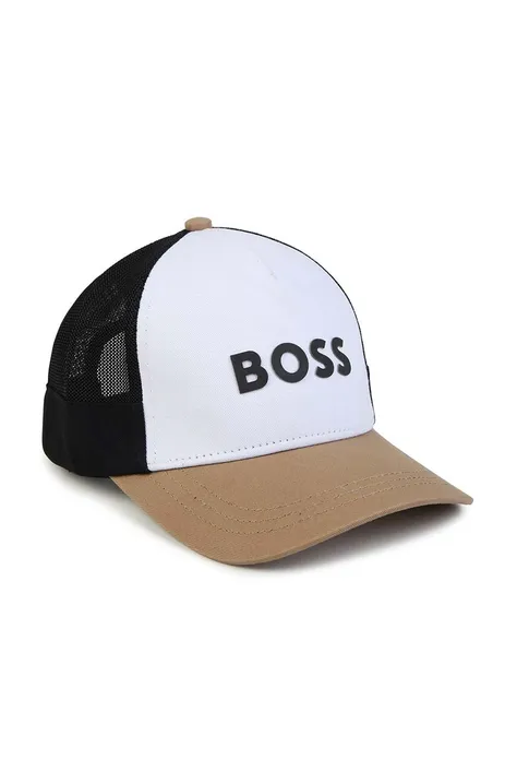 Παιδικό καπέλο μπέιζμπολ BOSS χρώμα: άσπρο