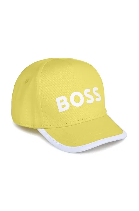 Παιδικό βαμβακερό καπέλο μπέιζμπολ BOSS χρώμα: πράσινο