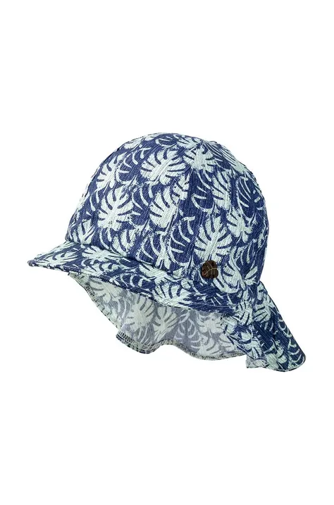 Детска памучна шапка Jamiks LEONARD в синьо с десен