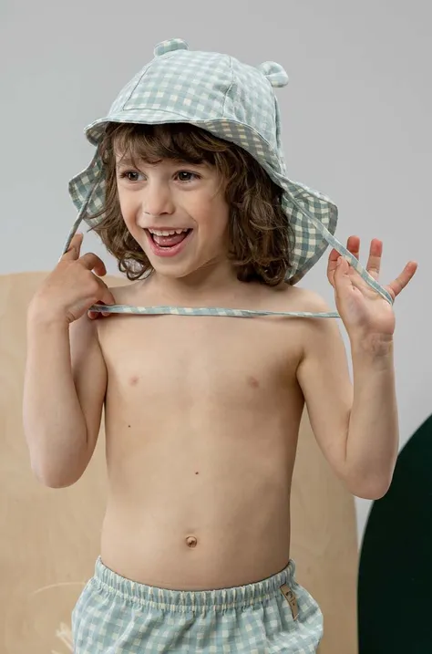 Детская хлопковая шапка Jamiks WIDAR цвет зелёный узор