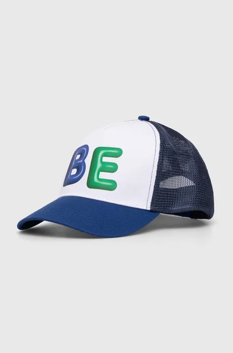 United Colors of Benetton czapka z daszkiem dziecięca kolor niebieski z aplikacją