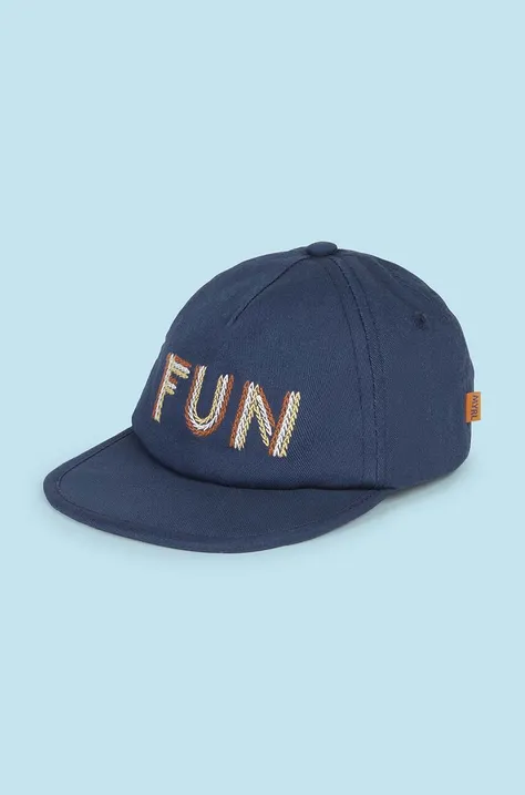 Mayoral cappello con visiera in cotone bambini colore blu navy con applicazione