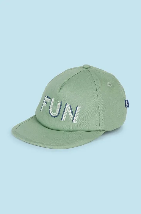 Otroška bombažna bejzbolska kapa Mayoral zelena barva