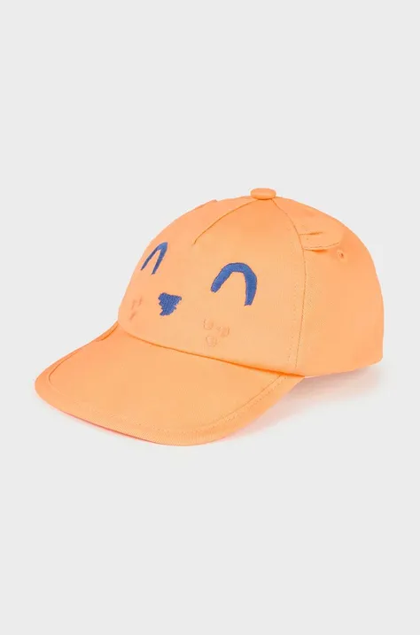 Mayoral șapcă din bumbac pentru copii culoarea portocaliu, cu imprimeu