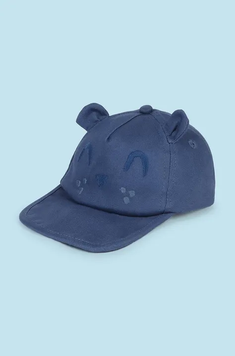 Mayoral cappello con visiera in cotone bambini colore blu con applicazione