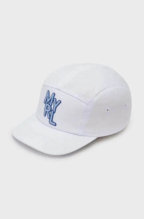 Παιδικό βαμβακερό καπέλο μπέιζμπολ Mayoral χρώμα: άσπρο