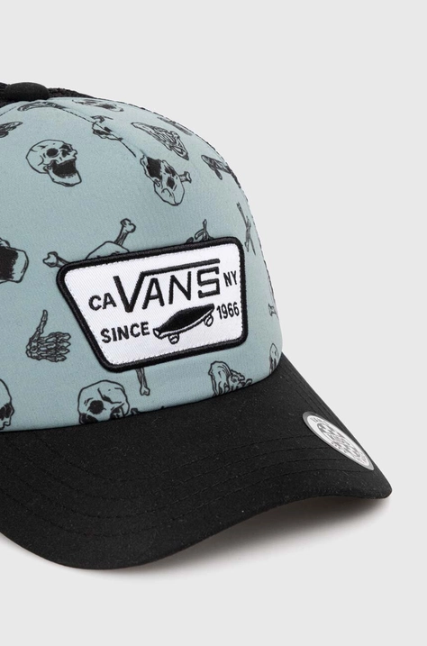 Vans czapka z daszkiem dziecięca FULL PATCH TRUCKER kolor turkusowy wzorzysta