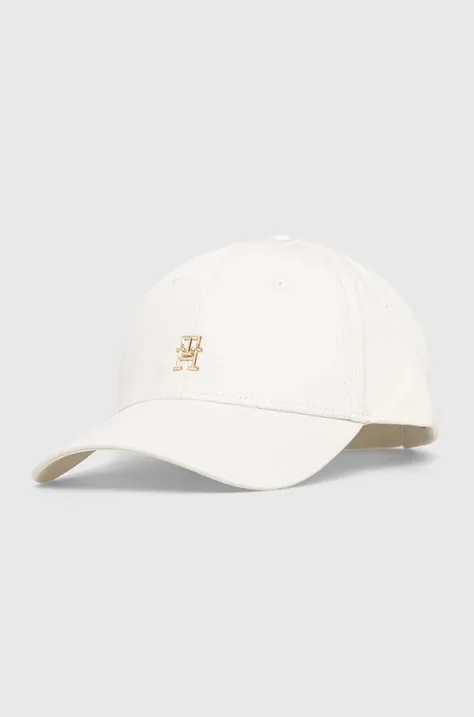 Βαμβακερό καπέλο του μπέιζμπολ Tommy Hilfiger χρώμα: μπεζ