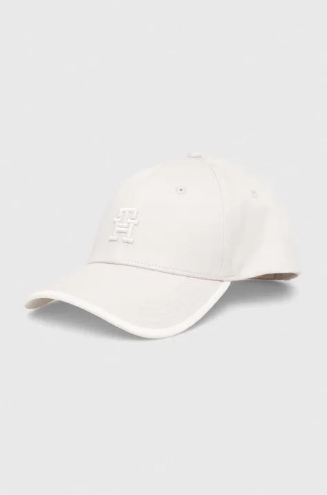 Βαμβακερό καπέλο του μπέιζμπολ Tommy Hilfiger χρώμα: γκρι
