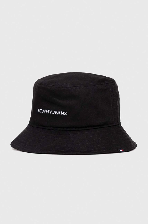 Bavlněná čepice Tommy Jeans černá barva