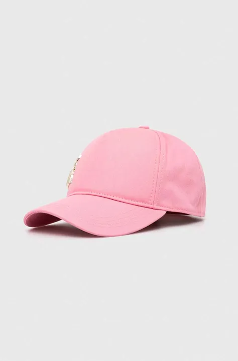 Patrizia Pepe șapcă de baseball din bumbac culoarea roz, cu imprimeu