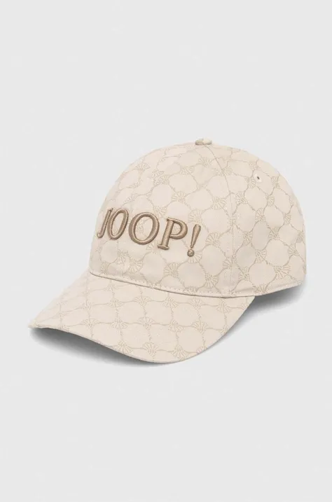 Хлопковая кепка Joop! цвет бежевый узор