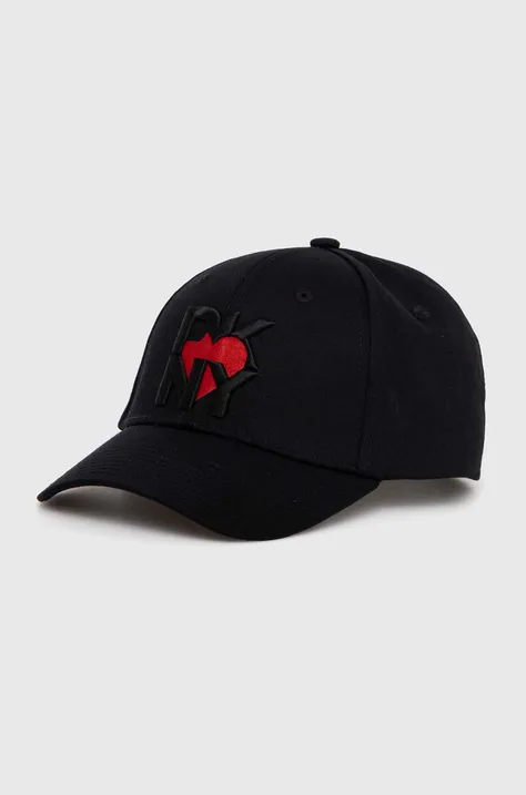Βαμβακερό καπέλο του μπέιζμπολ Dkny HEART OF NY χρώμα: μαύρο, D2B4B147
