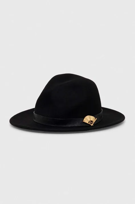 Karl Lagerfeld kapelusz wełniany kolor czarny wełniany