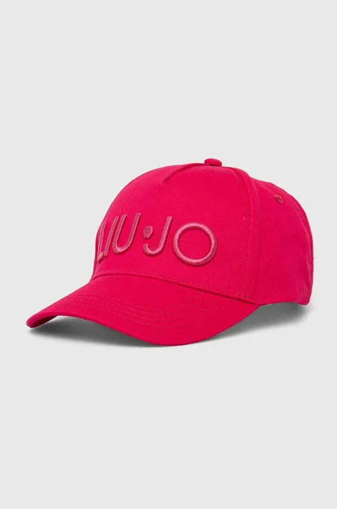 Хлопковая кепка Liu Jo цвет розовый с аппликацией