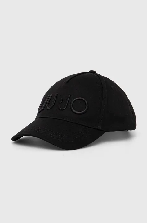 Хлопковая кепка Liu Jo цвет чёрный с аппликацией