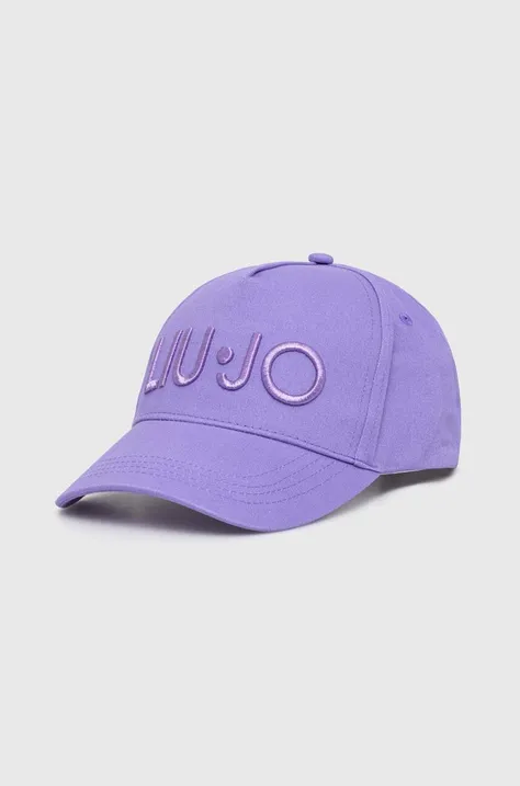 Liu Jo berretto da baseball in cotone colore violetto con applicazione