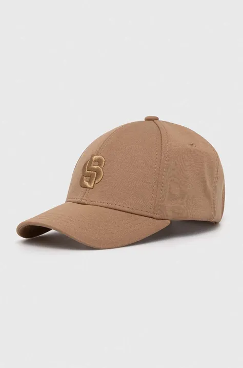 BOSS șapcă culoarea bej, cu imprimeu 50514038