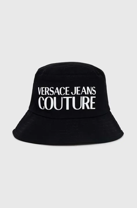 Bavlnený klobúk Versace Jeans Couture čierna farba, bavlnený, 76HAZK04 ZG268
