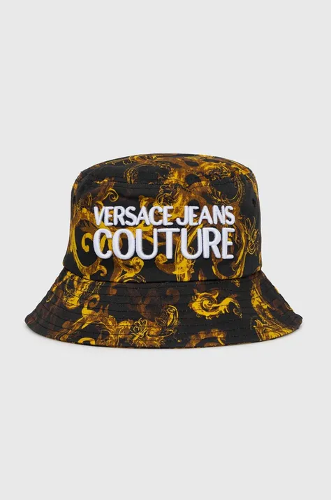 Bavlnený klobúk Versace Jeans Couture čierna farba, bavlnený, 76HAZK06 ZG267