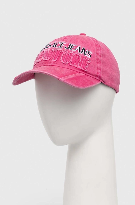 Versace Jeans Couture berretto da baseball in cotone colore rosa con applicazione