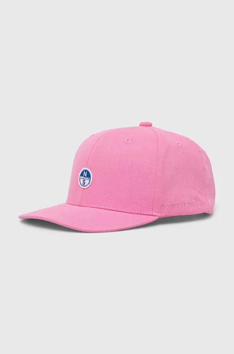 Хлопковая кепка North Sails цвет розовый однотонная