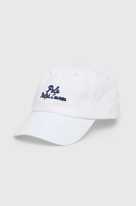 Хлопковая кепка Polo Ralph Lauren цвет белый с аппликацией 211949924