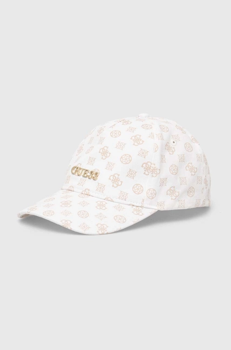 Guess berretto da baseball in cotone colore bianco