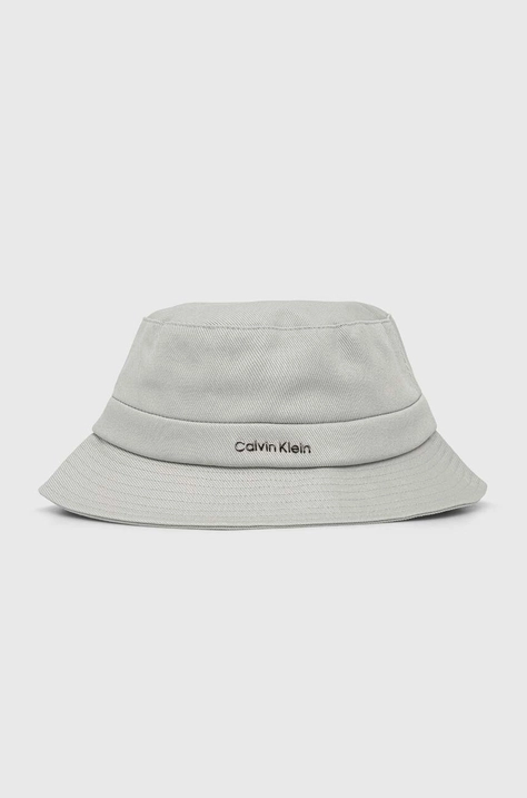 Bavlněná čepice Calvin Klein šedá barva, K60K611872