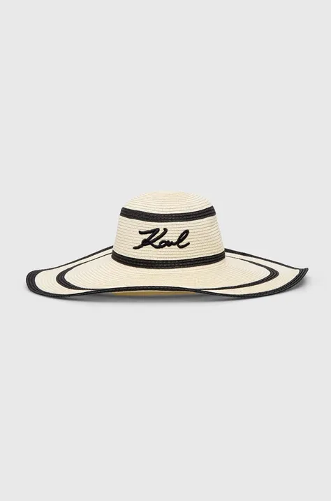 Καπέλο Karl Lagerfeld χρώμα: μπεζ