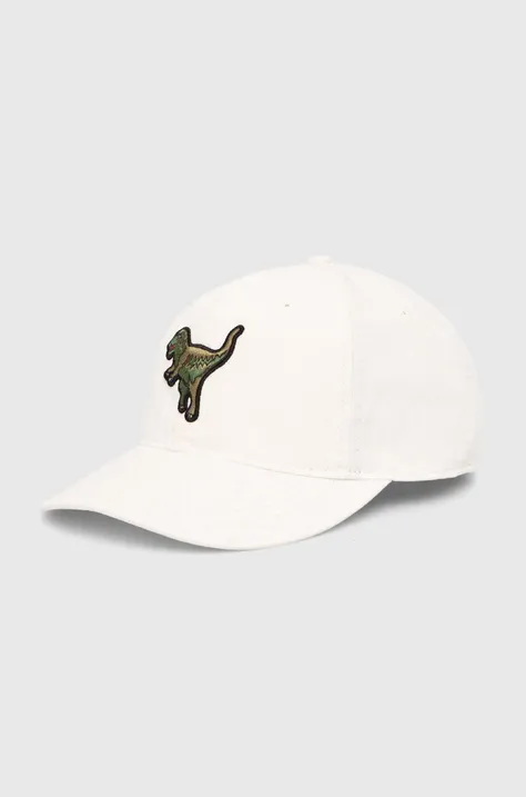 Хлопковая кепка Coach цвет бежевый с аппликацией