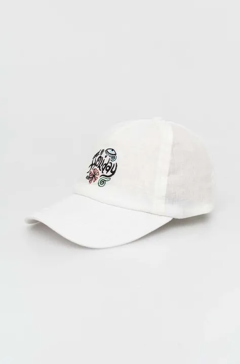Rip Curl czapka z daszkiem kolor biały z aplikacją