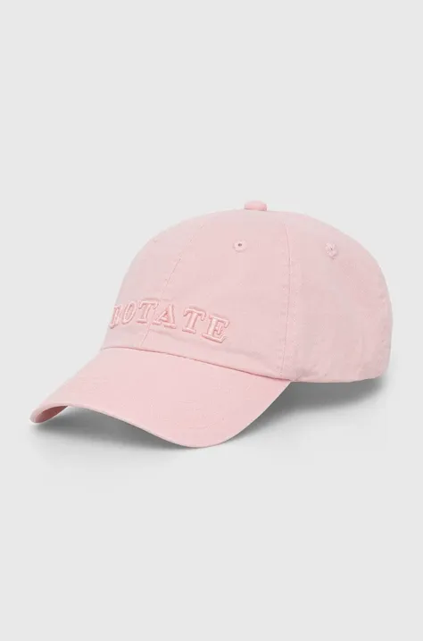 Памучна шапка с козирка Rotate в розово с апликация