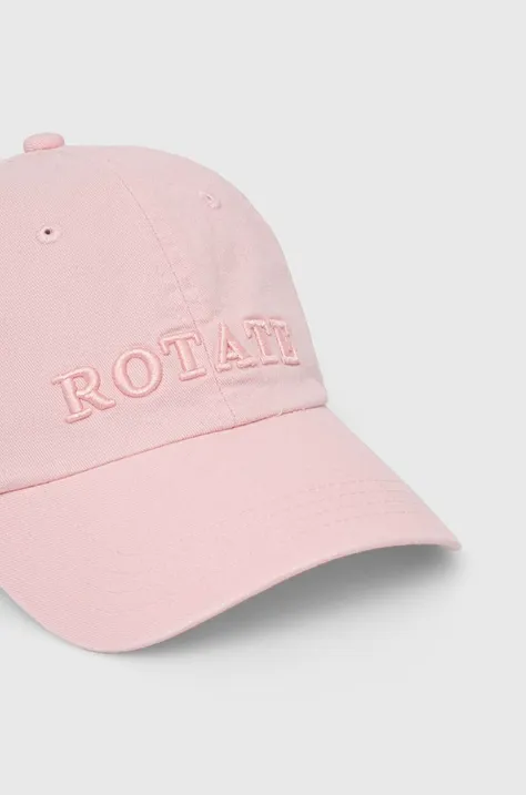 Rotate czapka z daszkiem bawełniana kolor różowy z aplikacją
