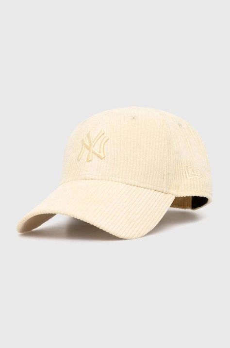 New Era șapcă de baseball din catifea 9Forty New York Yankees culoarea galben, cu imprimeu, 60434997