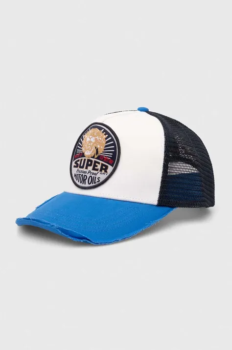 Superdry berretto da baseball colore blu con applicazione W9010176A-VFJ
