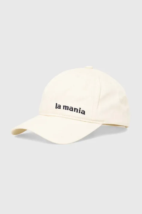 Βαμβακερό καπέλο του μπέιζμπολ La Mania χρώμα: μπεζ, MINIMAL
