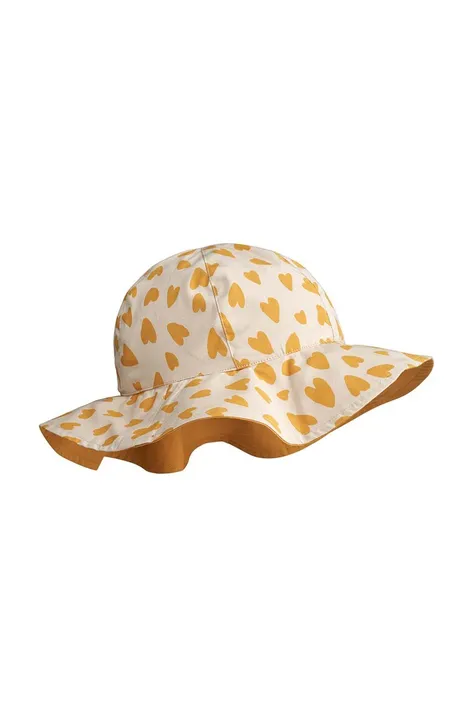 Dvostranski otroški klobuk Liewood Amelia Reversible Sun Hat rumena barva