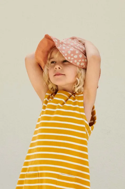 Dvostranski otroški klobuk Liewood Amelia Reversible Sun Hat roza barva